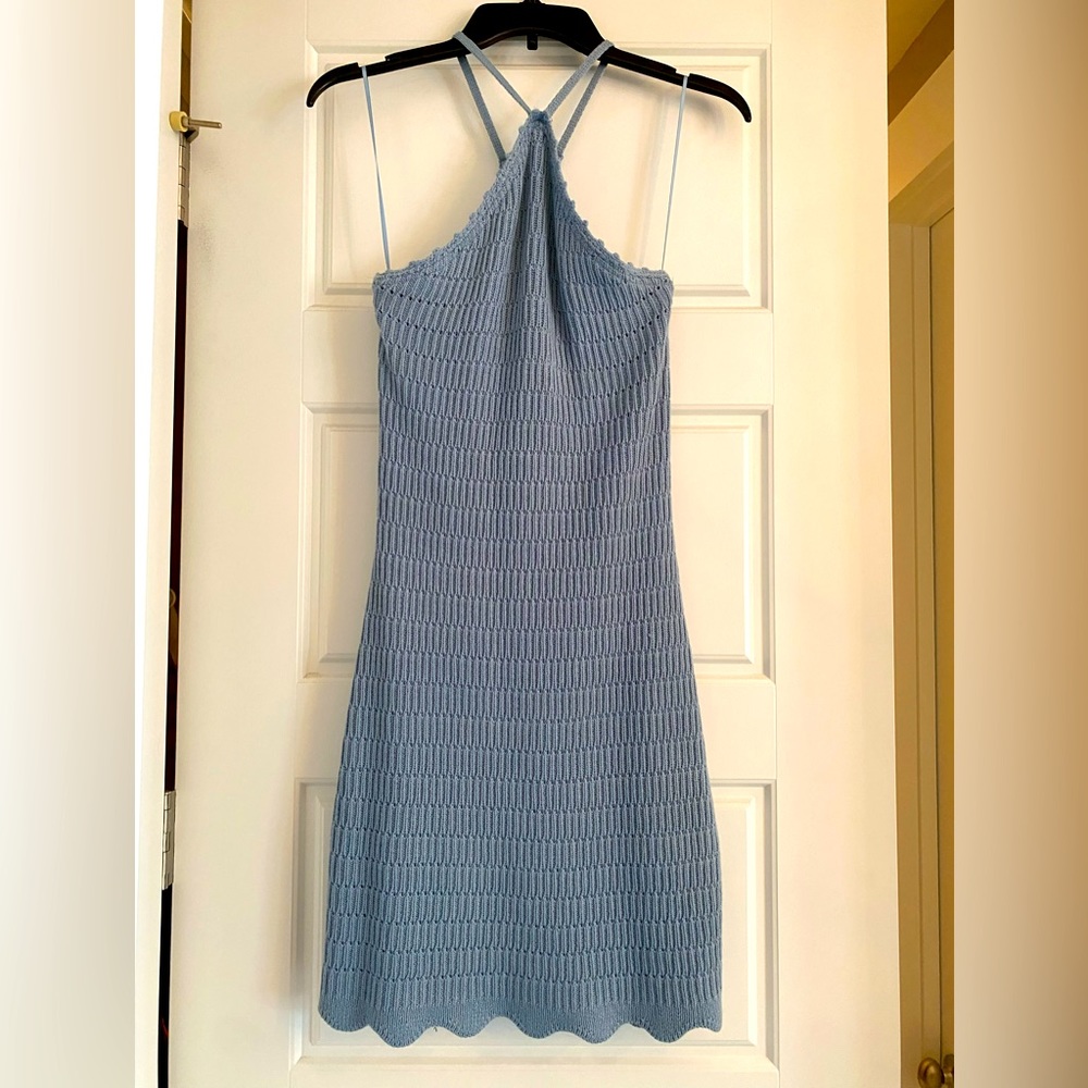 Light Blue mini knitted dress